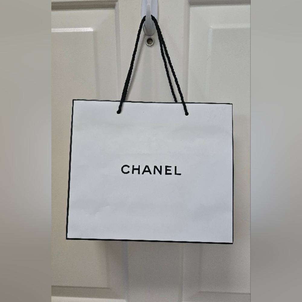 Authentic Chanel Paper Shopping Bag White 10.5" x 9 " x 4.5"